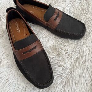 Florsheim Two-Tone Black and Brown Slip-Ons